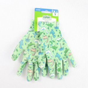 Expert Gardener Youth Nitrile Gloves NEW Green Dinosaur Unisex Gardening Gloves